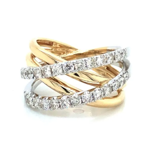 14KT Two Toned Diamond Criss Cross Fashion Ring Meigs Jewelry Tahlequah, OK
