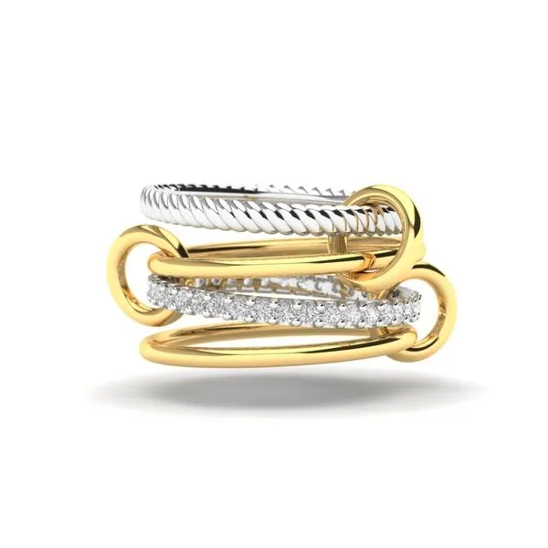 Two Tone 4 Band Diamond IGOHIDA Linked Ring Meigs Jewelry Tahlequah, OK