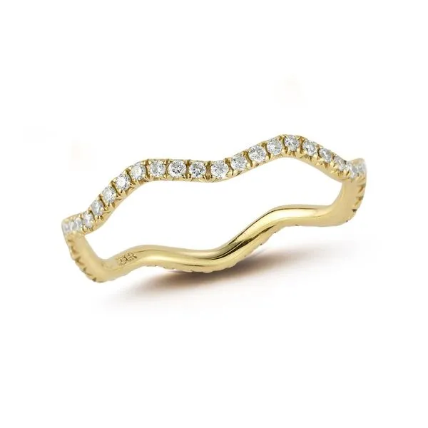 Yellow Gold Wavy Diamond Band Meigs Jewelry Tahlequah, OK