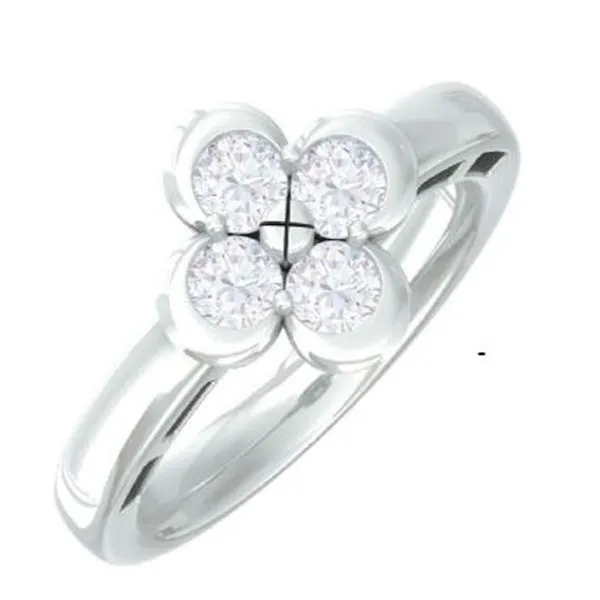 White Gold Flower Style Diamond Ring Meigs Jewelry Tahlequah, OK