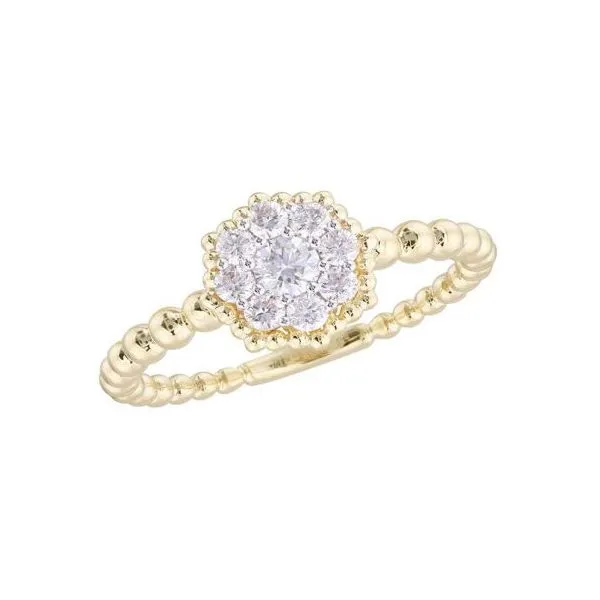 Yellow Gold Diamond Cluster Ring Meigs Jewelry Tahlequah, OK