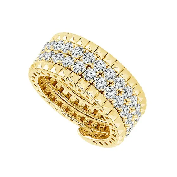 Yellow Gold Multi Row Diamond Flex Ring Meigs Jewelry Tahlequah, OK