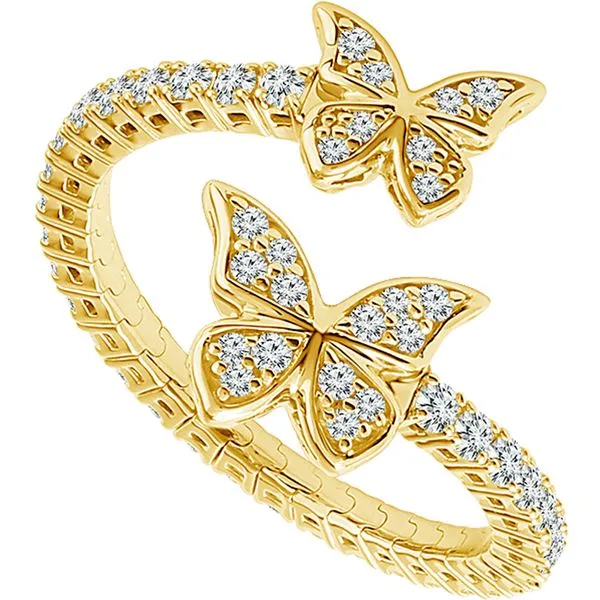 Yellow Gold Diamond Butterfly Flex Ring Meigs Jewelry Tahlequah, OK