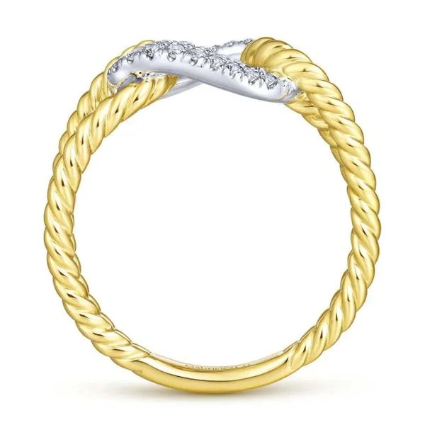 Gabriel & Co. Two Tone Diamond Knot Ring Image 2 Meigs Jewelry Tahlequah, OK