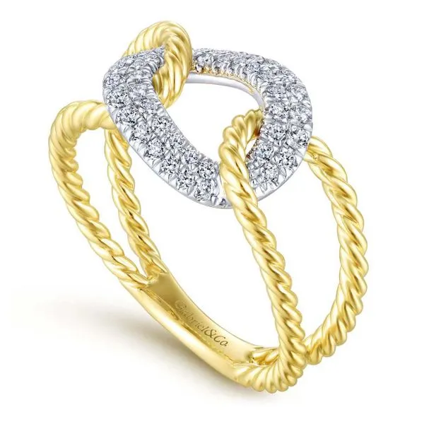 Gabriel & Co. Two Tone Diamond Knot Ring Image 3 Meigs Jewelry Tahlequah, OK