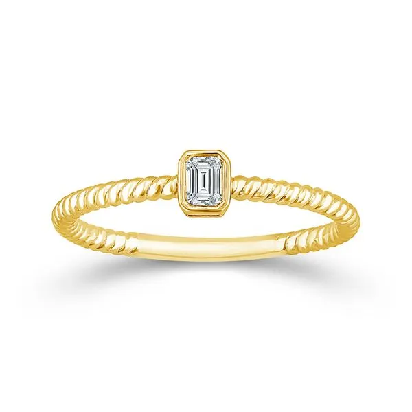 Emerald Cut Diamond Yellow Gold Solitaire Ring Meigs Jewelry Tahlequah, OK