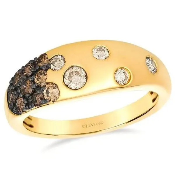 14K Yellow Gold Chocolate and Vanilla Ombre Diamond Fashion Ring Meigs Jewelry Tahlequah, OK