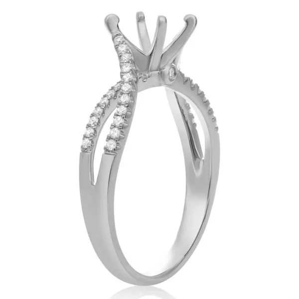White Gold Criss-Cross Diamond Semi Mount Image 2 Meigs Jewelry Tahlequah, OK