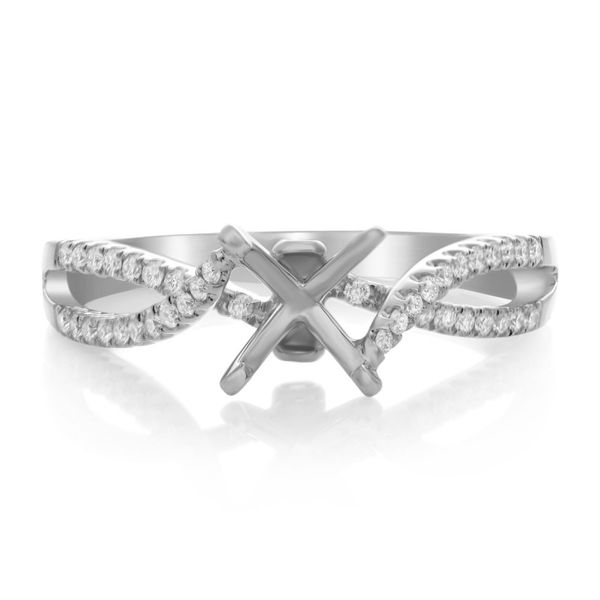 White Gold Criss-Cross Diamond Semi Mount Meigs Jewelry Tahlequah, OK
