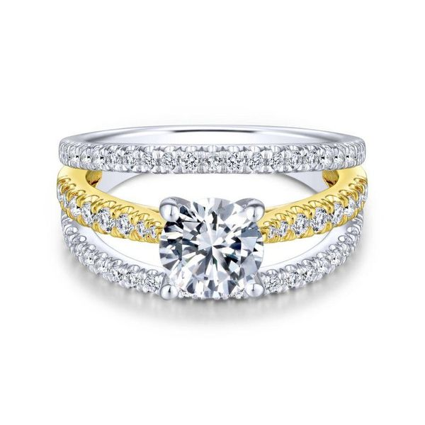 White & Yellow Gold 3 Row Diamond Semi-Mount Meigs Jewelry Tahlequah, OK