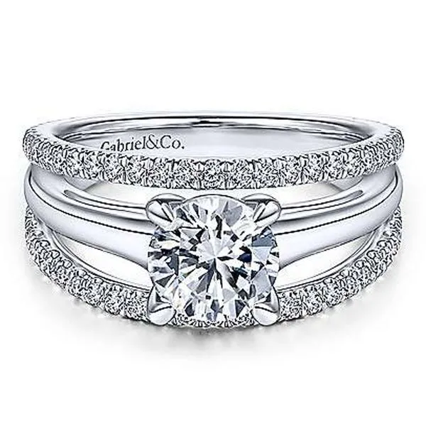 Gabriel & Co. White Gold 3 Row DiamondSemi Mount Meigs Jewelry Tahlequah, OK