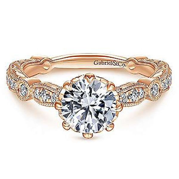 Gabriel & Co. Rose Gold Diamond Semi Mount Meigs Jewelry Tahlequah, OK