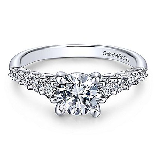 Gabriel & Co. Shared Prong Diamond Semi Mount Meigs Jewelry Tahlequah, OK
