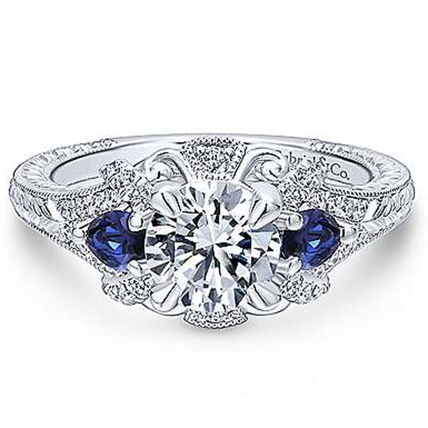 Gabriel & Co. Sapphire & Diamond Semi Mount Meigs Jewelry Tahlequah, OK