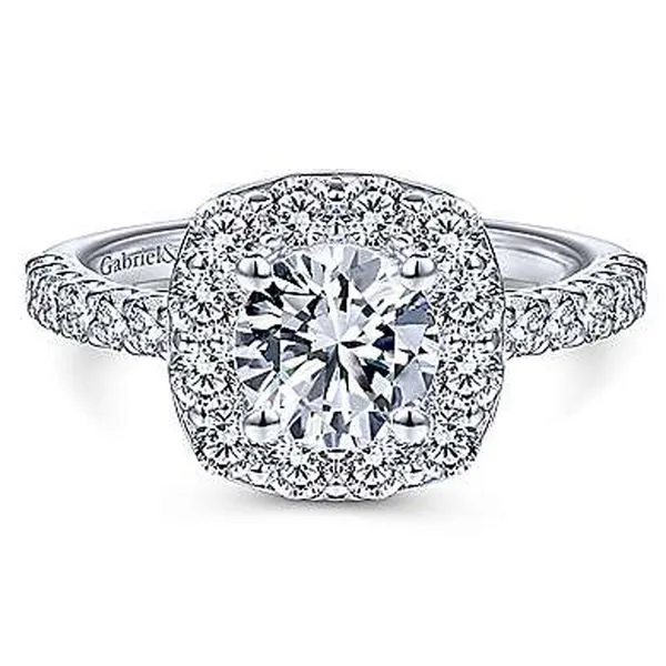 Gabriel & Co. Round Diamond Halo Semi Mount Meigs Jewelry Tahlequah, OK
