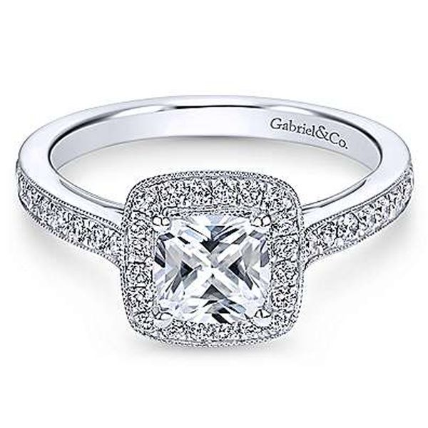 Gabriel & Co. Round Diamond Halo Semi Mount Meigs Jewelry Tahlequah, OK