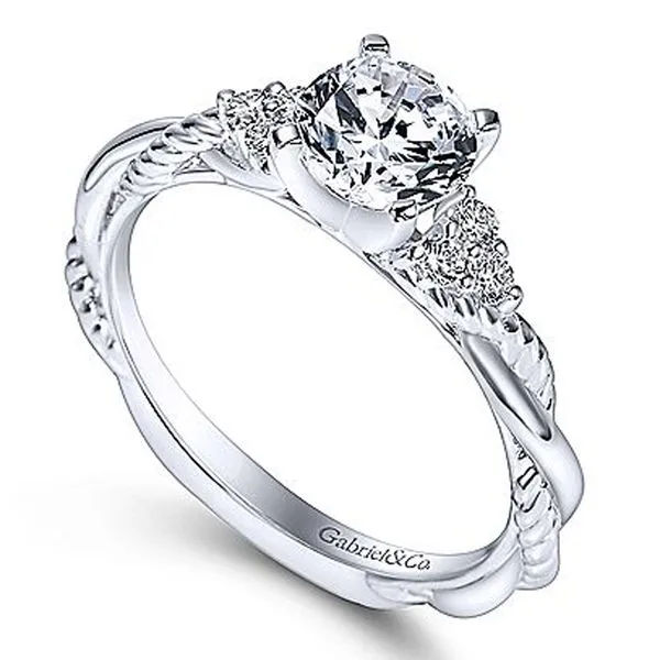 Gabriel & Co. Braided Band Diamond Semi Mount Image 3 Meigs Jewelry Tahlequah, OK