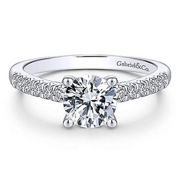 Gabriel & Co. White Gold Round Diamond Semi Mount Meigs Jewelry Tahlequah, OK