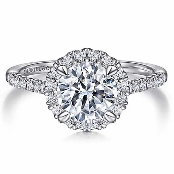 Gabriel & Co. White Gold Halo Diamond Semi Mount Meigs Jewelry Tahlequah, OK