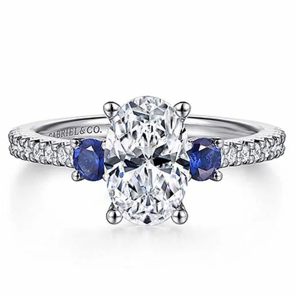 Gabriel & Co. White Gold Sapphire & Diamond Semi Mount Meigs Jewelry Tahlequah, OK