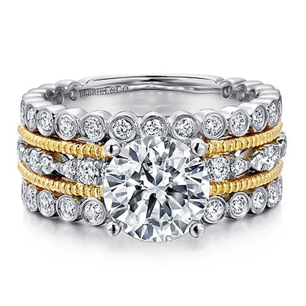Gabriel & Co. Two Tone Diamond Semi Mount Meigs Jewelry Tahlequah, OK