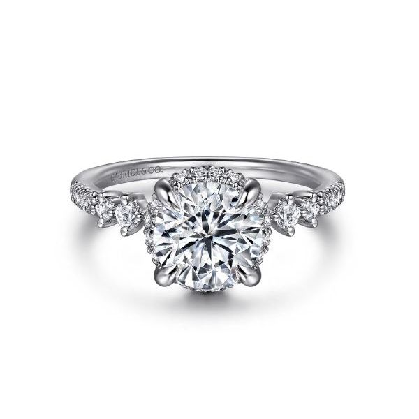 14K White Gold Diamond Halo Semi Mount Ring Meigs Jewelry Tahlequah, OK