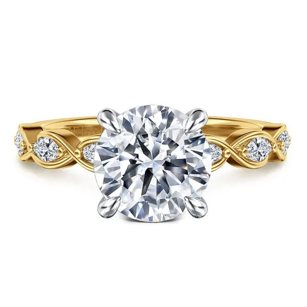 Gabriel & Co.Two Tone Round Diamond Mounting Meigs Jewelry Tahlequah, OK