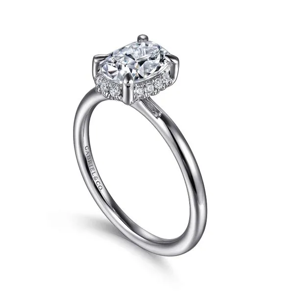 Oval Tilted Diamond Halo Semi Mount Image 2 Meigs Jewelry Tahlequah, OK