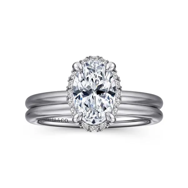 Oval Tilted Diamond Halo Semi Mount Image 4 Meigs Jewelry Tahlequah, OK