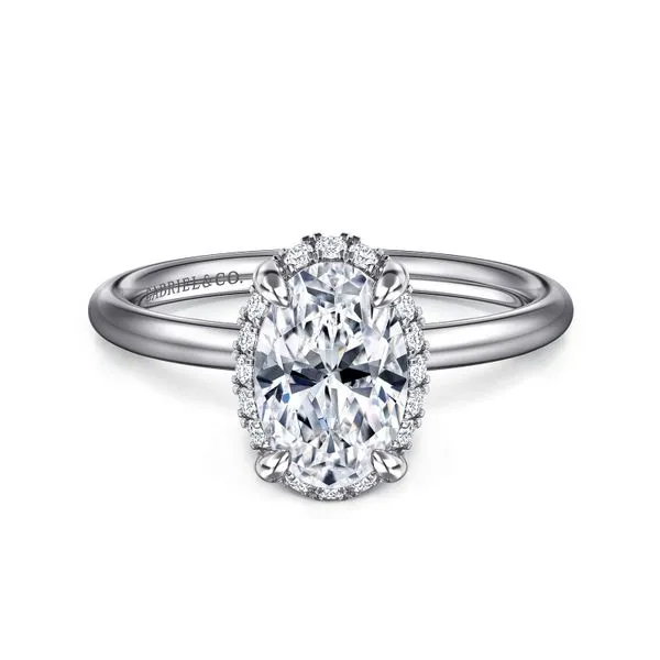 Oval Tilted Diamond Halo Semi Mount Meigs Jewelry Tahlequah, OK