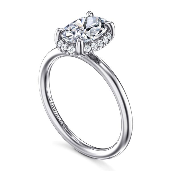 Oval Tilted Diamond Halo Semi Mount Image 3 Meigs Jewelry Tahlequah, OK