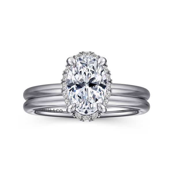 Oval Tilted Diamond Halo Semi Mount Image 4 Meigs Jewelry Tahlequah, OK