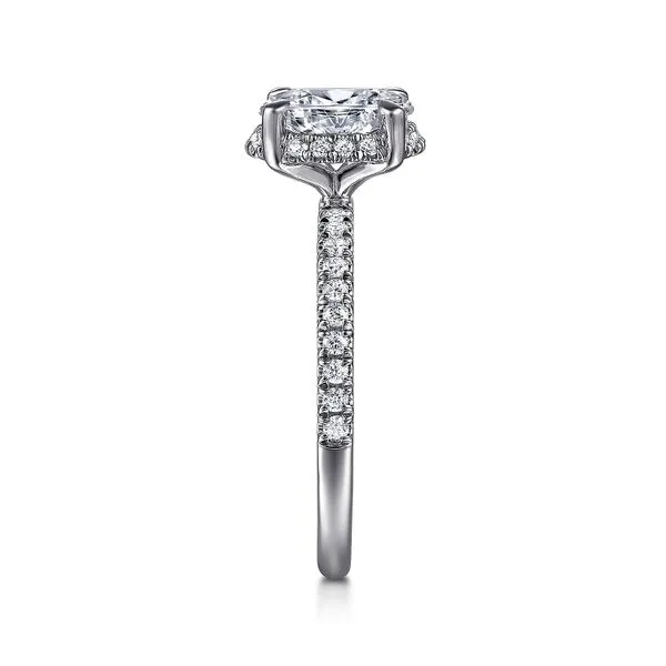 Oval Tilted Diamond Halo & Shank Semi Mount Image 4 Meigs Jewelry Tahlequah, OK