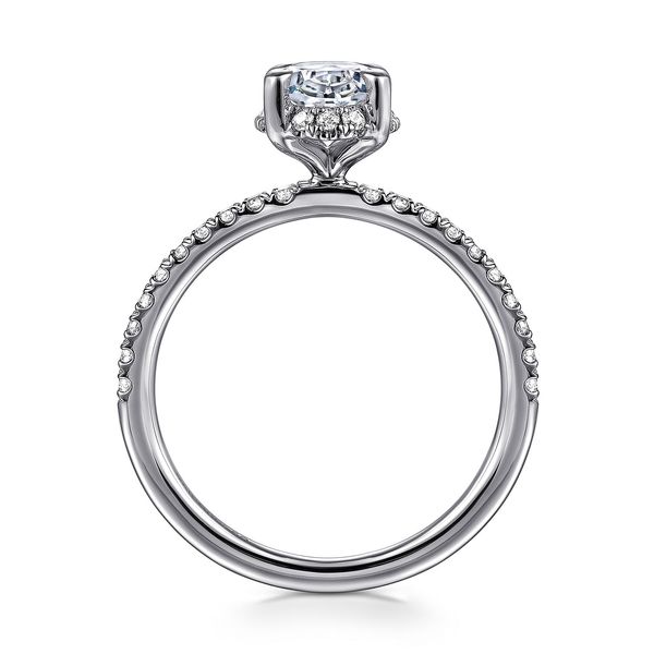 Oval Tilted Diamond Halo & Shank Semi Mount Image 2 Meigs Jewelry Tahlequah, OK