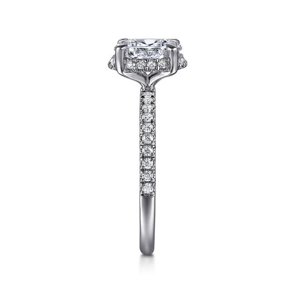 Oval Tilted Diamond Halo & Shank Semi Mount Image 4 Meigs Jewelry Tahlequah, OK