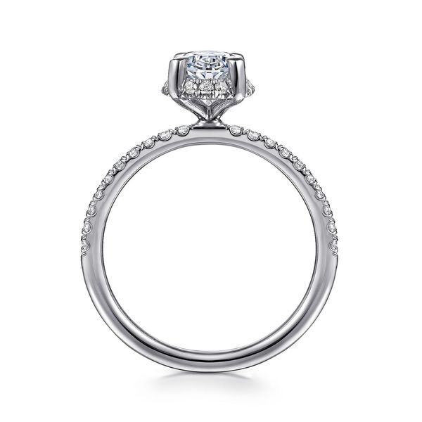Oval Tilted Diamond Halo & Shank Semi Mount Image 2 Meigs Jewelry Tahlequah, OK