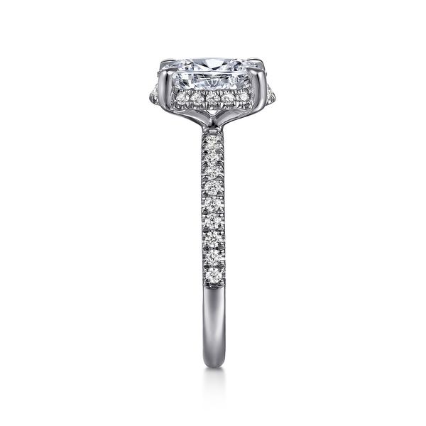 Oval Tilted Diamond Halo & Shank Semi Mount Image 4 Meigs Jewelry Tahlequah, OK