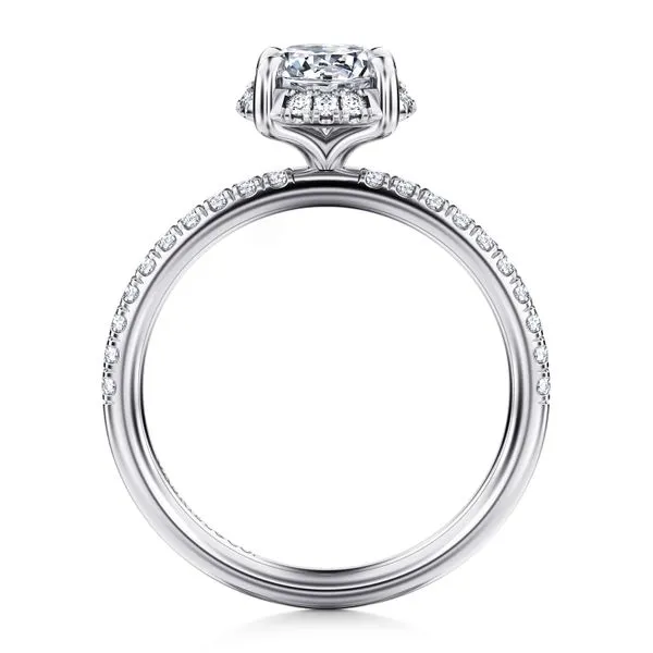Round Tilted Diamond Halo and Shank Semi Mount Image 2 Meigs Jewelry Tahlequah, OK
