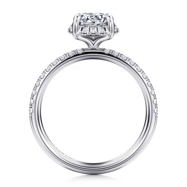 Round Tilted Diamond Halo and Shank Semi Mount Image 2 Meigs Jewelry Tahlequah, OK