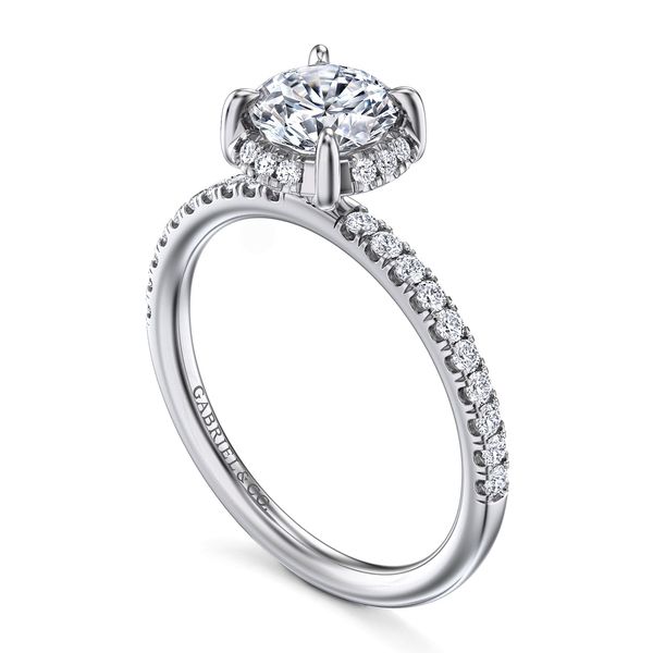 Round Tilted Diamond Halo and Shank Semi Mount Image 3 Meigs Jewelry Tahlequah, OK