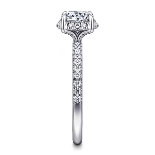 Round Tilted Diamond Halo and Shank Semi Mount Image 4 Meigs Jewelry Tahlequah, OK