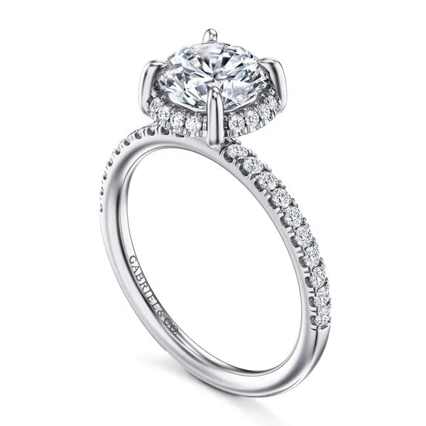 Round Tilted Diamond Halo & Shank Semi Mount Image 3 Meigs Jewelry Tahlequah, OK