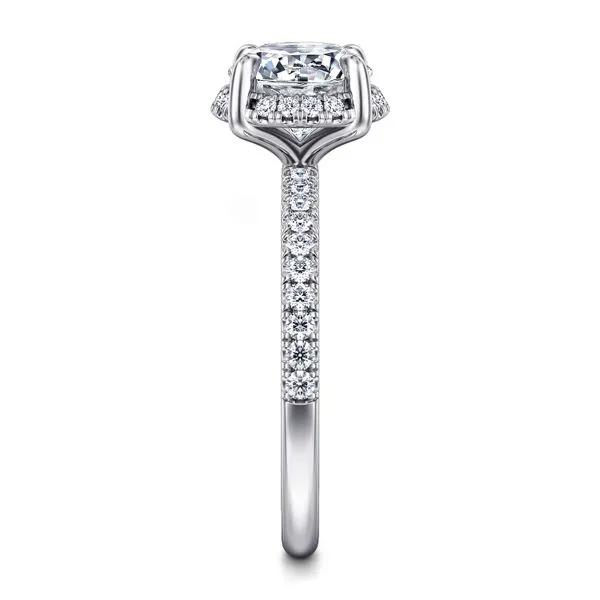Round Tilted Diamond Halo & Shank Semi Mount Image 4 Meigs Jewelry Tahlequah, OK