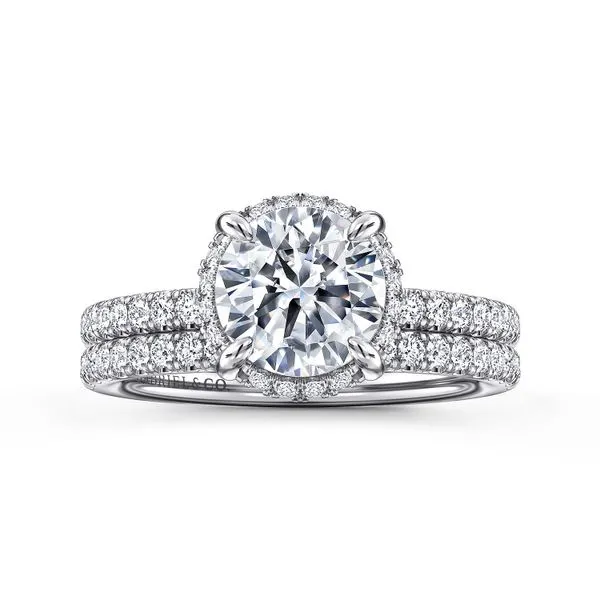 Round Tilted Diamond Halo & Shank Semi Mount Image 5 Meigs Jewelry Tahlequah, OK