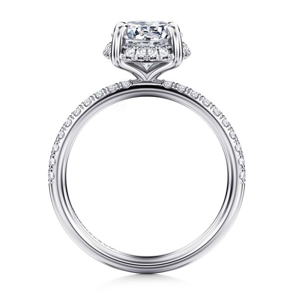 Round Tilted Diamond Halo & Shank Semi Mount Image 2 Meigs Jewelry Tahlequah, OK