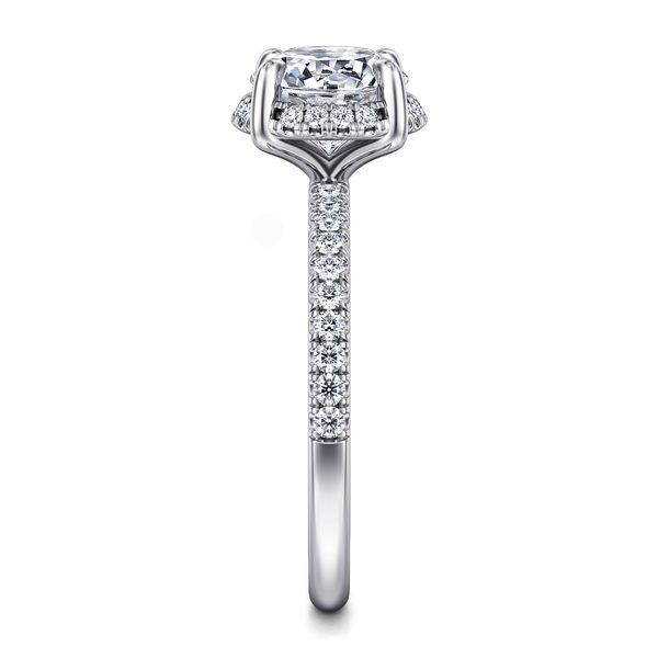 Round Tilted Diamond Halo & Shank Semi Mount Image 4 Meigs Jewelry Tahlequah, OK