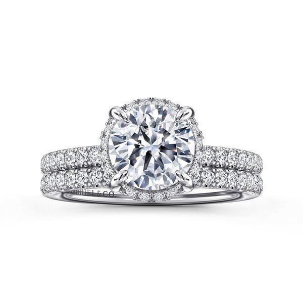 Round Tilted Diamond Halo & Shank Semi Mount Image 5 Meigs Jewelry Tahlequah, OK