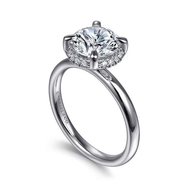 Round Tilted Diamond Halo Semi Mount Image 3 Meigs Jewelry Tahlequah, OK