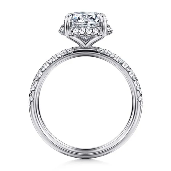 Round Tilted Diamond Halo and Shank Semi Mount Ring Image 2 Meigs Jewelry Tahlequah, OK