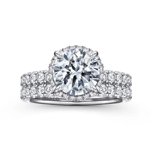 Round Tilted Diamond Halo and Shank Semi Mount Ring Image 5 Meigs Jewelry Tahlequah, OK